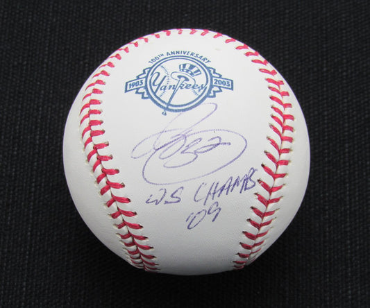 Brian Bruney Signed/Auto Yankees 100th OML Baseball JSA Inscr 186748