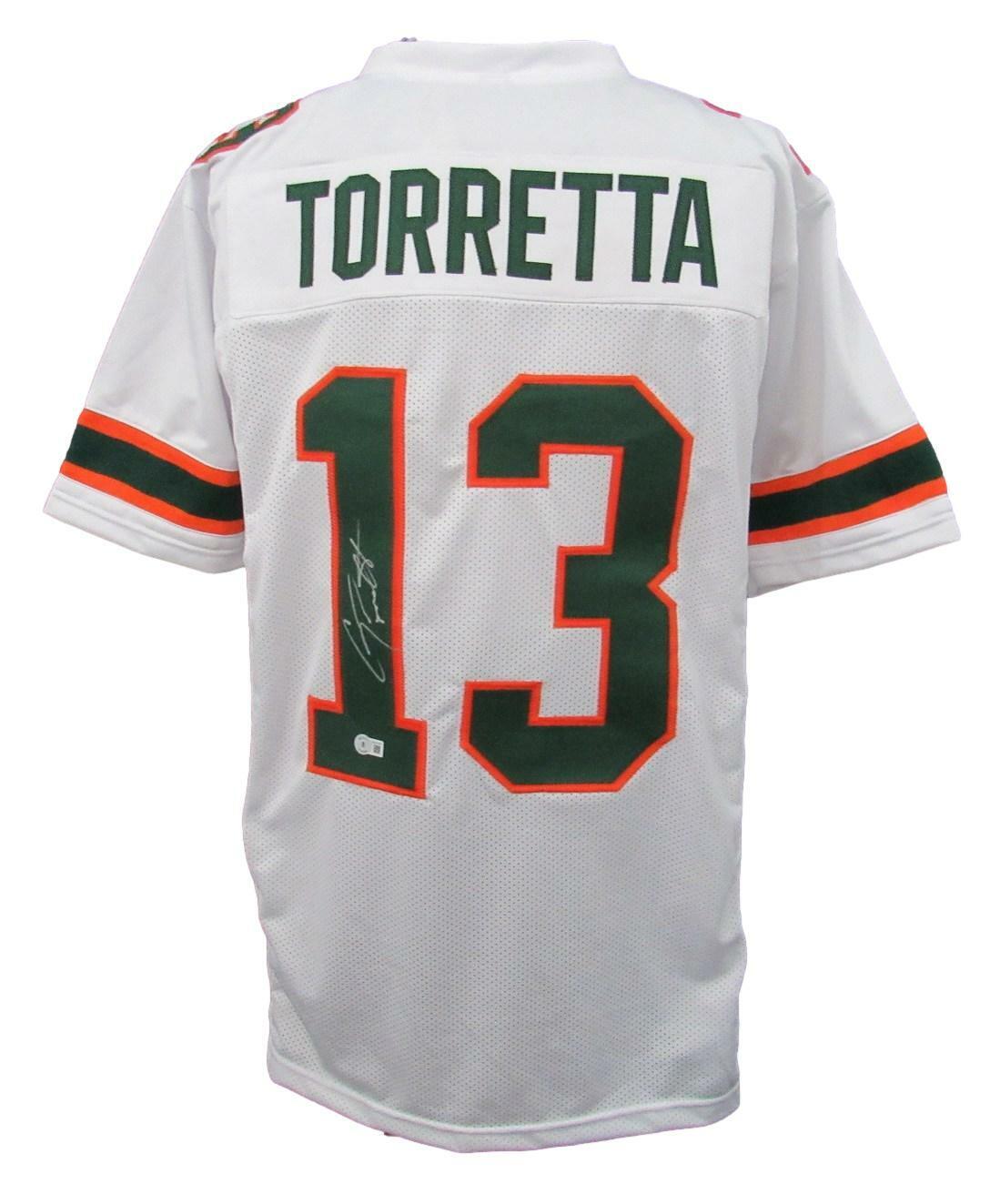 Gino Torretta Signed/Autographed Miami Hurricanes Custom Jersey Beckett 159718