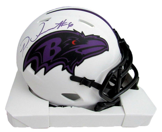 Patrick Queen Signed/Auto Ravens White Lunar Eclipse Mini Helmet Beckett 164522