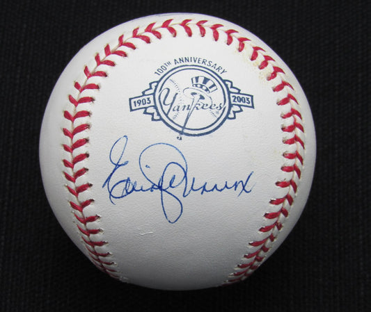 Elliott Maddox Signed/Auto Yankees 100th OML Baseball JSA  186778
