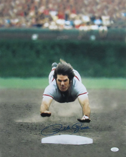 Pete Rose Cincinnati Reds Autographed/Signed 16x20 Photo JSA 189717