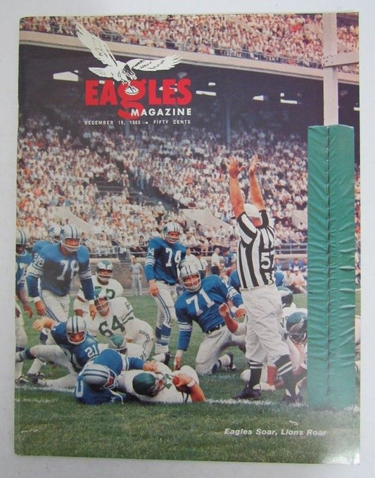 1965 Eagles vs. Lions  Eagles Magazine Program 12/19/65 at Franklin Field 129670