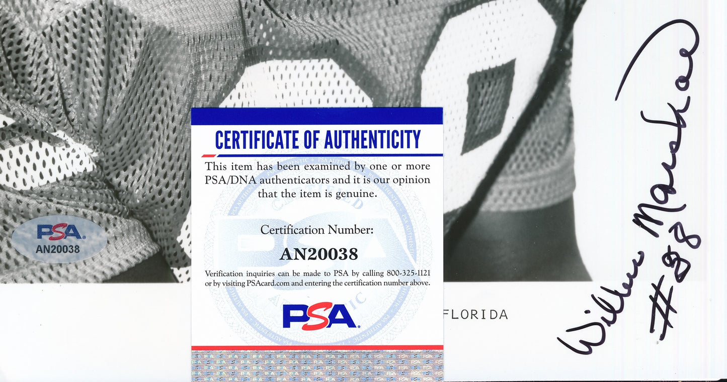 Wilber Marshall Signed/Auto 8x10 Photo University of Florida PSA/DNA 188166