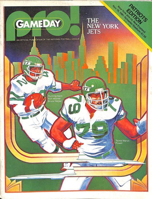 1981 New England Patriots vs.New York Jets 11/15/81 Game Program 180268