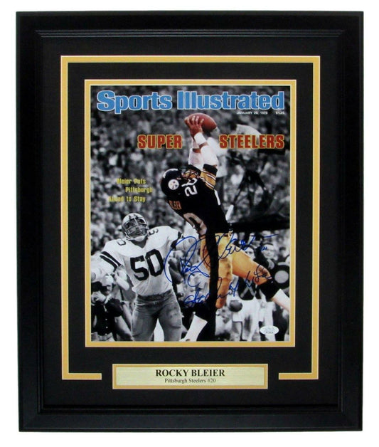 Rocky Bleier Pittsburgh Steelers Signed/Inscribed 11x14 Photo Framed JSA 147574