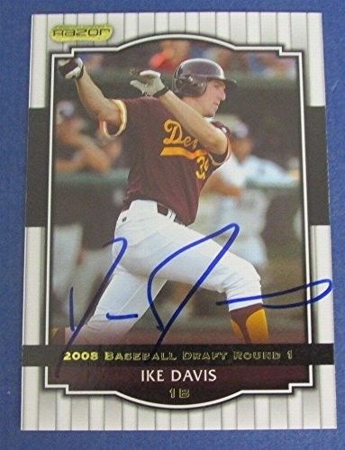 Ike Davis Mets Pirates 2008 Signed Razor Signature Series Baseball Card #18