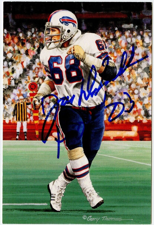 Joe DeLamielleure Signed/Auto Goal Line Art  Postcard w/HOF Bills PSA/DNA 160043