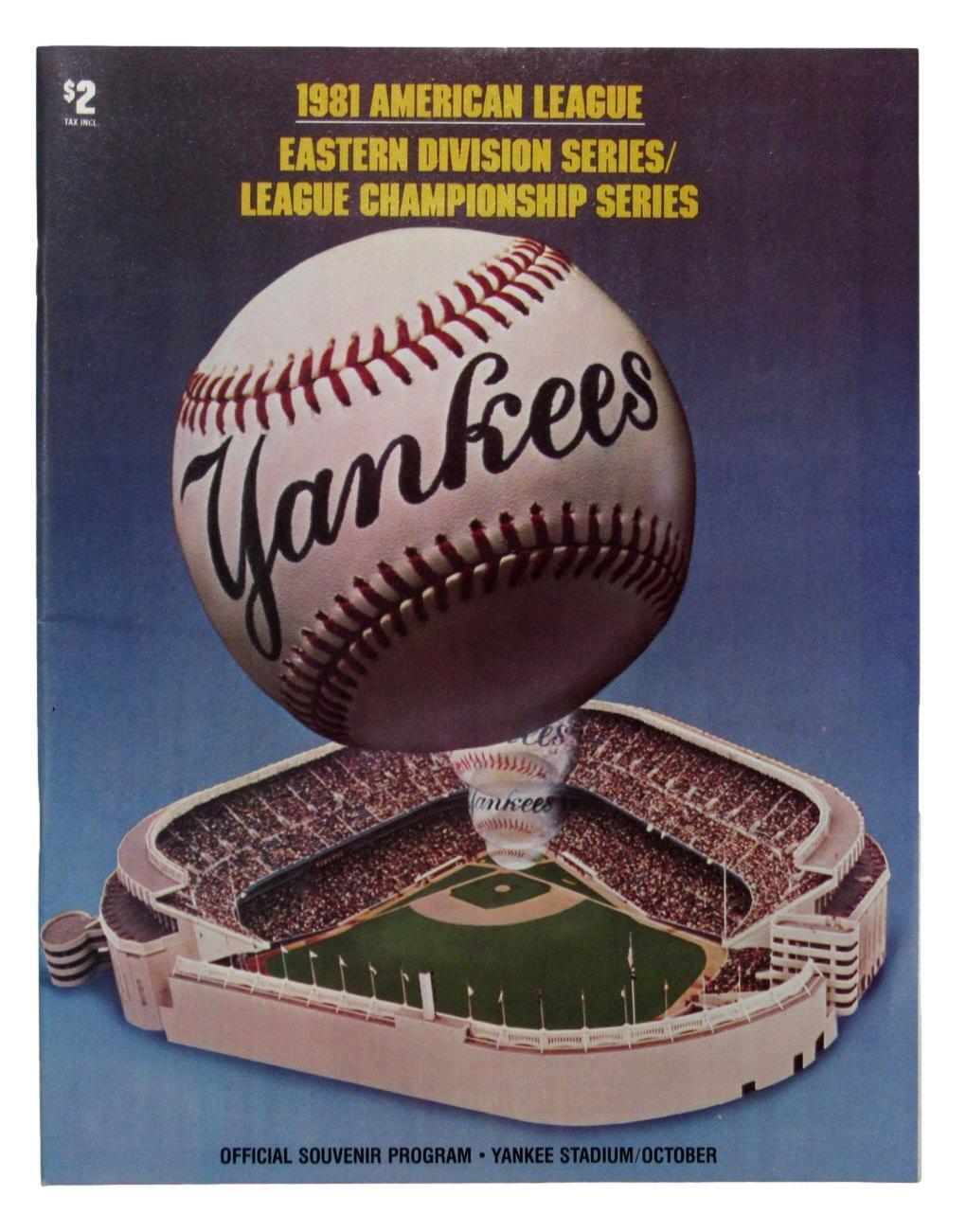 1981 ALCS Program New York Yankees vs. Oakland Athletics