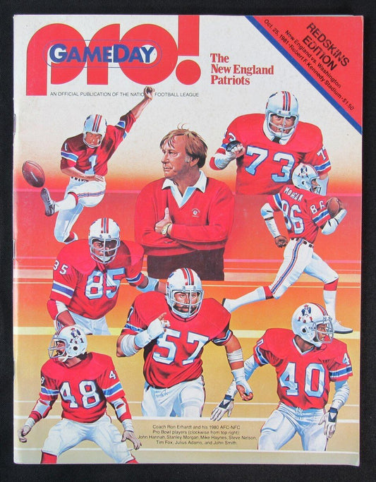 1981 New England Patriots vs. Washington Redskins Program 10/25