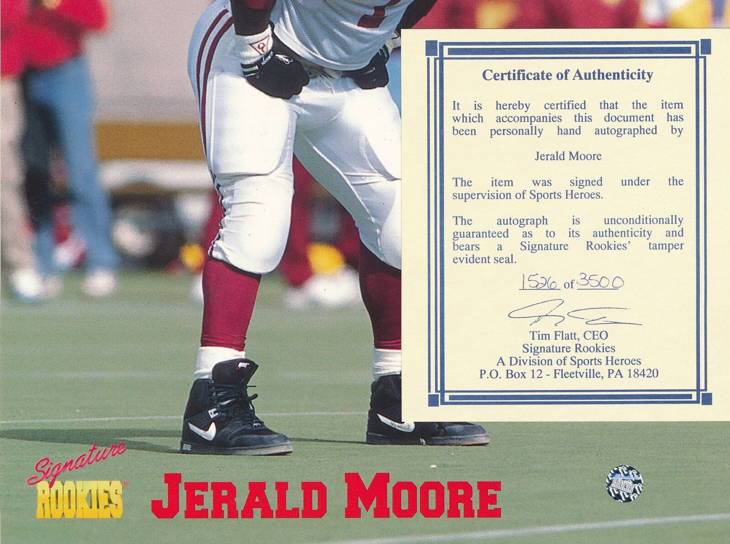 Jerald Moore Autographed Signature Rookies 1526 of 3500 8x10 Photo Oklahoma