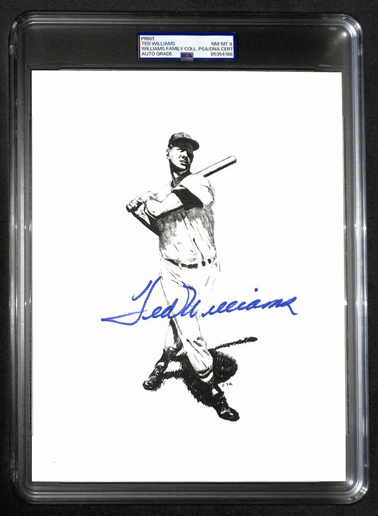 Ted Williams Signed/Auto 8x10 Photo/Print Red Sox PSA/DNA Slabbed 193004
