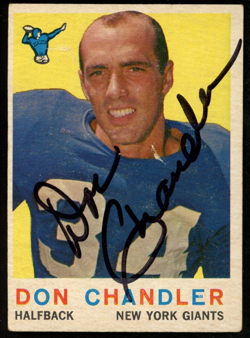 1959 TOPPS Football Card #49 Signed/Auto Don Chandler New York Giants