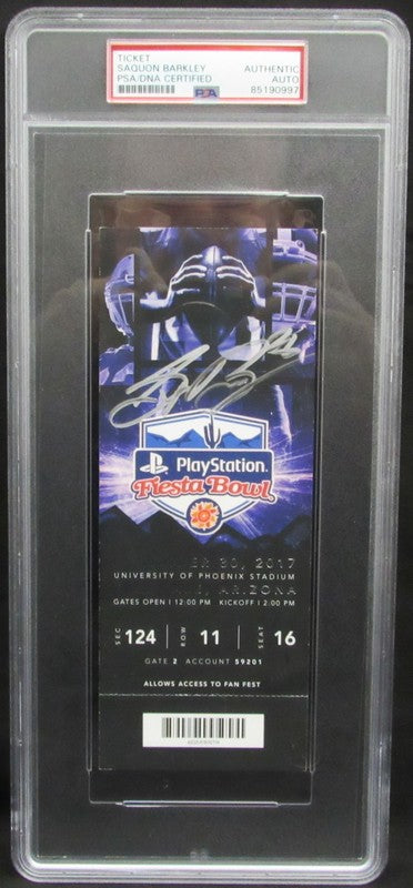 Saquon Barkley Signed 2017 Penn State Fiesta Bowl Full Ticket PSA/DNA 188201