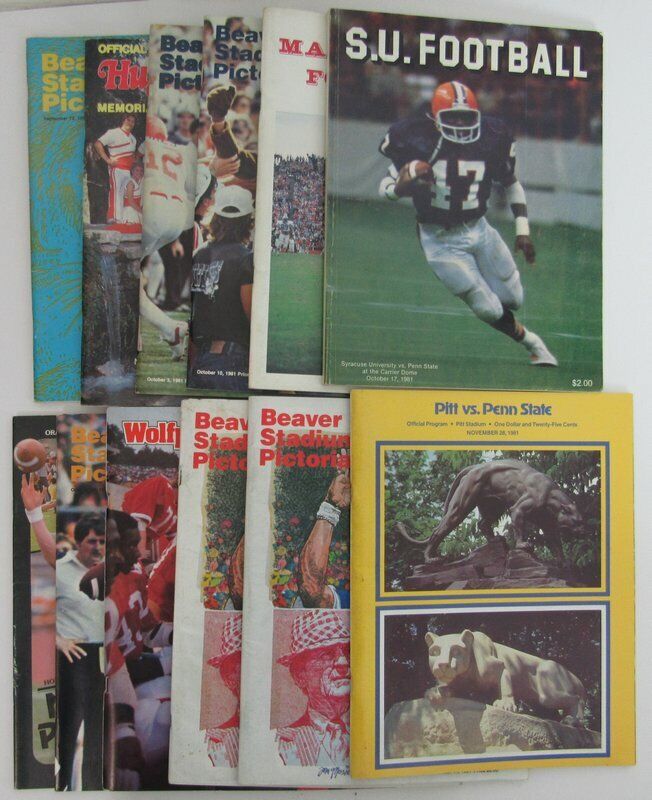 Lot of 10 1981 Penn State Nittany Lions Football Programs 138657