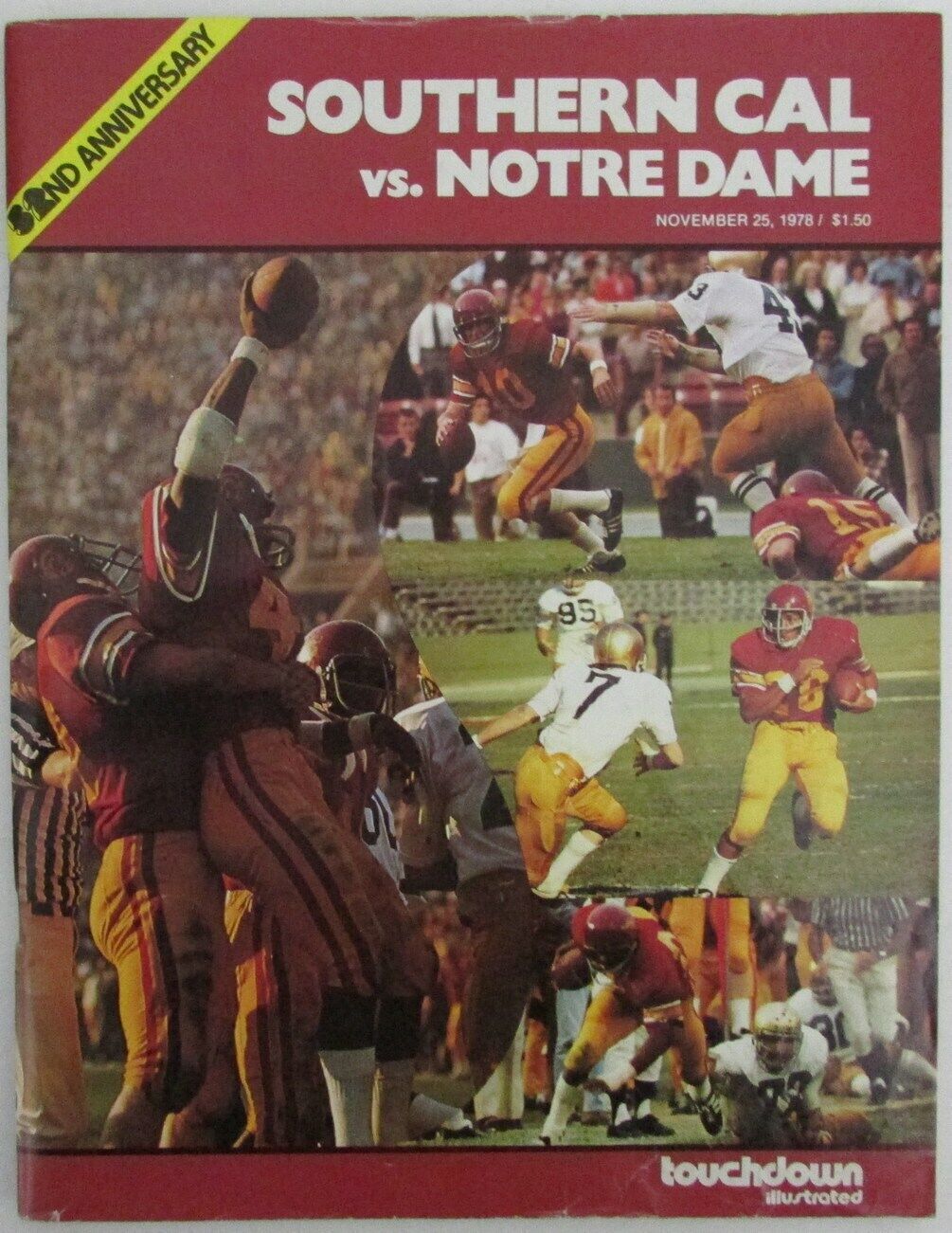 November 25, 1978 Southern Cal USC vs Notre Dame College Football Game Program