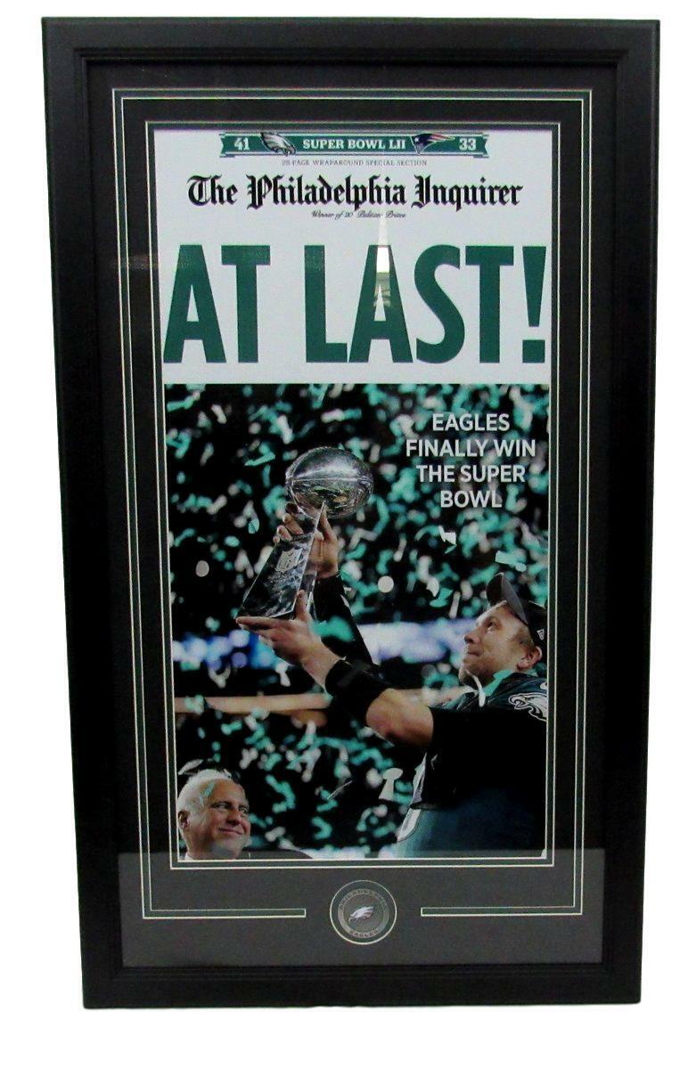 Philadelphia Inquirer Super Bowl LII "At Last" Print Framed  131806