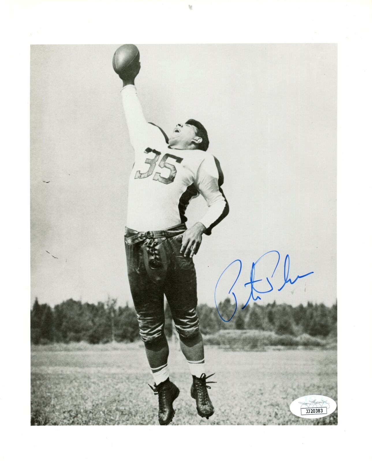 Pete Pihos HOF Philadelphia Eagles Signed/Autographed 8x10 B/W Photo JSA 155671