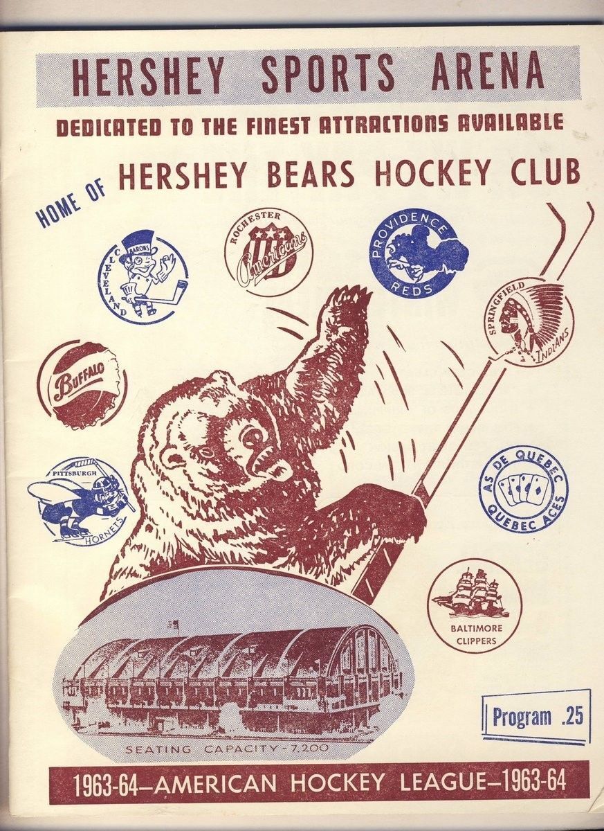 Hershey Bears 1/18 1964 Program vs. Quebec AHL 128018