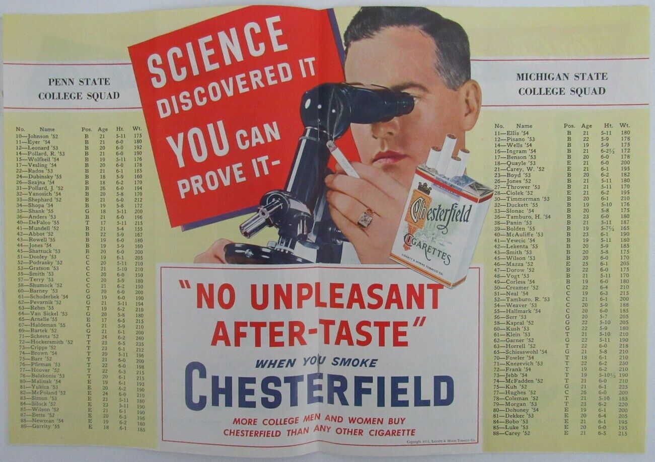 1951 Penn State vs. Michigan State College Football Game Vintage Program 156512