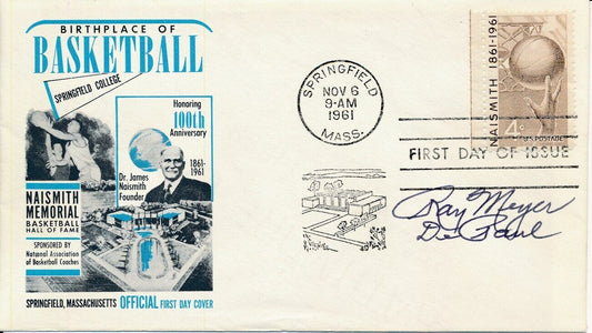 Ray Meyer Depaul 1961 Signed First Day Cover Springfield, MA JSA 149962