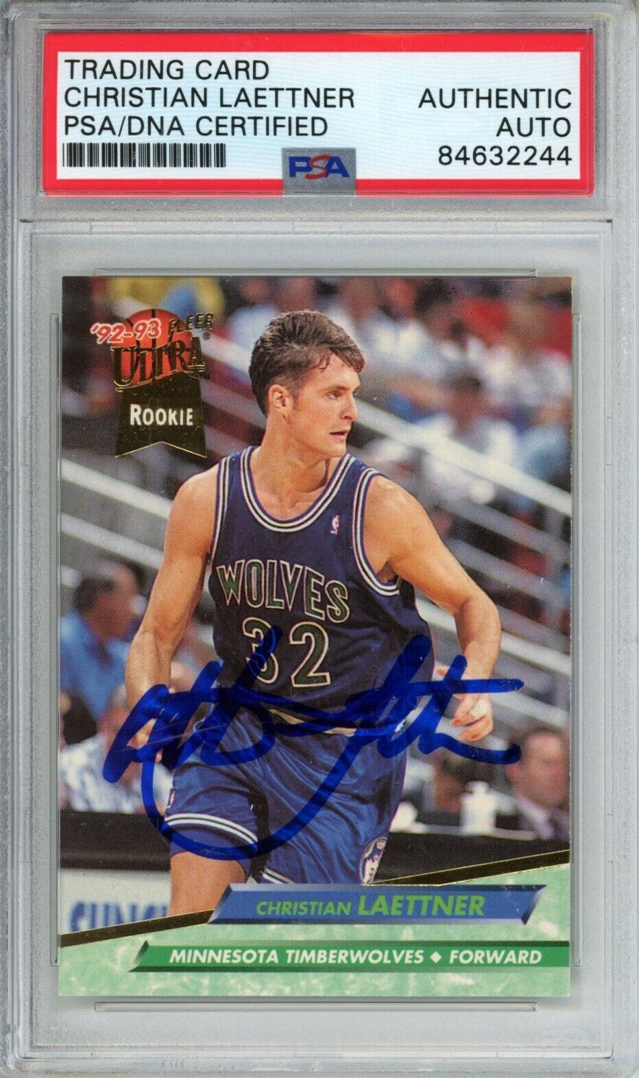 1992-93 FLEER Ultra Rookie #304 Christian Laettner Timberwolves PSA/DNA