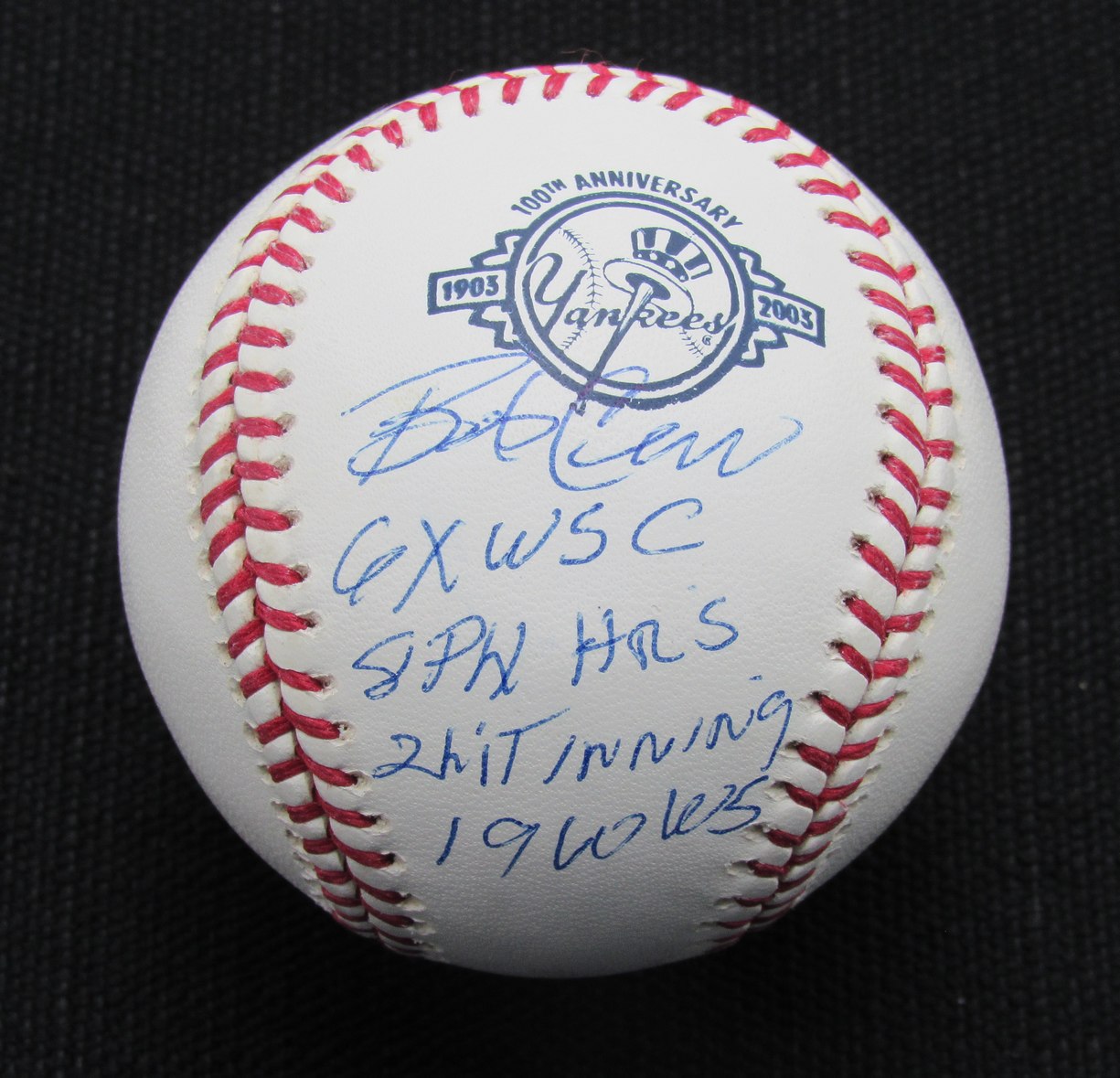 Bobby Cerv Signed/Auto Yankees 100th OML Baseball JSA Inscr 186954