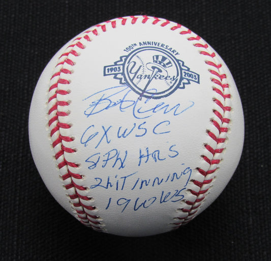 Bobby Cerv Signed/Auto Yankees 100th OML Baseball JSA Inscr 186954