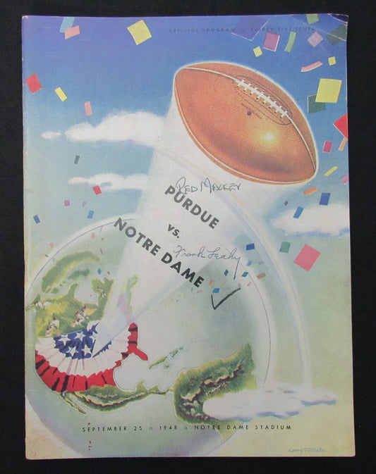 Frank Leahy/Stuart Holcomb Signed 1948 Notre Dame v Purdue Vintage Program186008