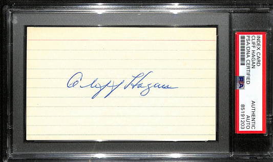 Cliff Hagan HOF Signed/Auto 3x5 Index Card St. Louis Hawks PSA/DNA 188556