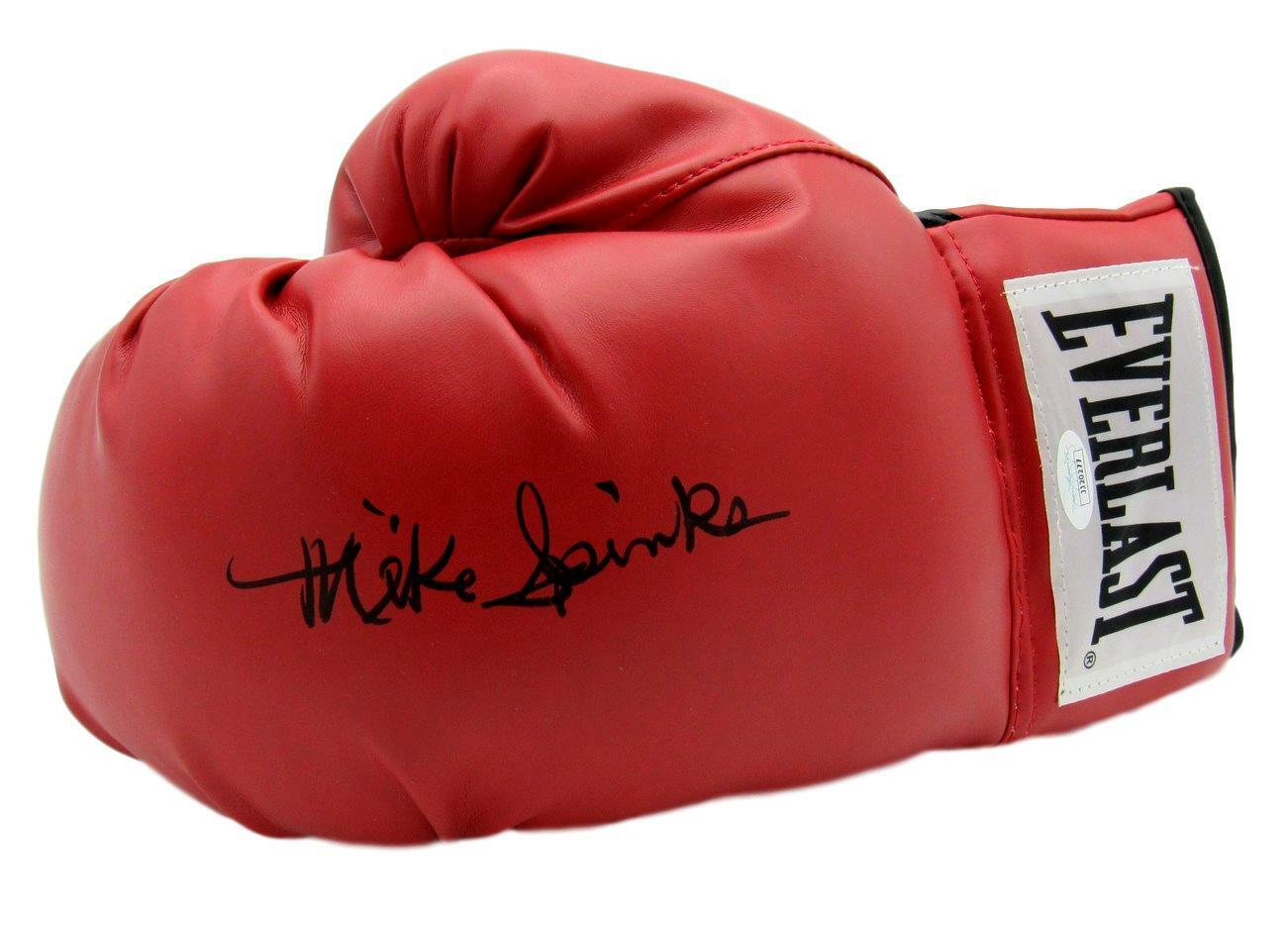 Michael Spinks Boxing Champ Signed Everlast Red Left Boxing Glove JSA 154751