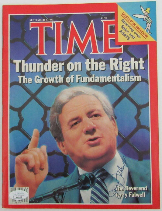 Jerry Falwell Pastor Signed/Auto Liberty Univ 1985 TIME Magazine JSA 159870