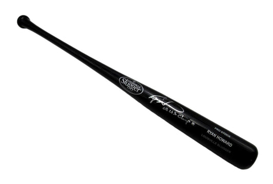 Ryan Howard Signed/Inscribed Louisville Slugger Black Bat Phillies JSA 192228