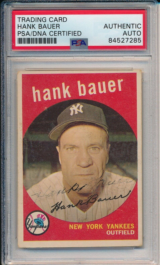 Hank Bauer Yankees Signed/Autographed 1959 TOPPS Card #240 PSA/DNA 166542