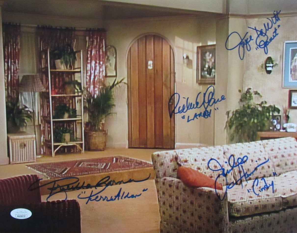 Three's Company Multi-Autographed by 4 Cast Members 11x14 Photo JSA 183398