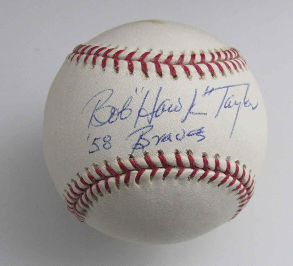 Hawk Taylor Signed/Inscribed OML Baseball Milwaukee Braves PSA/DNA 191633
