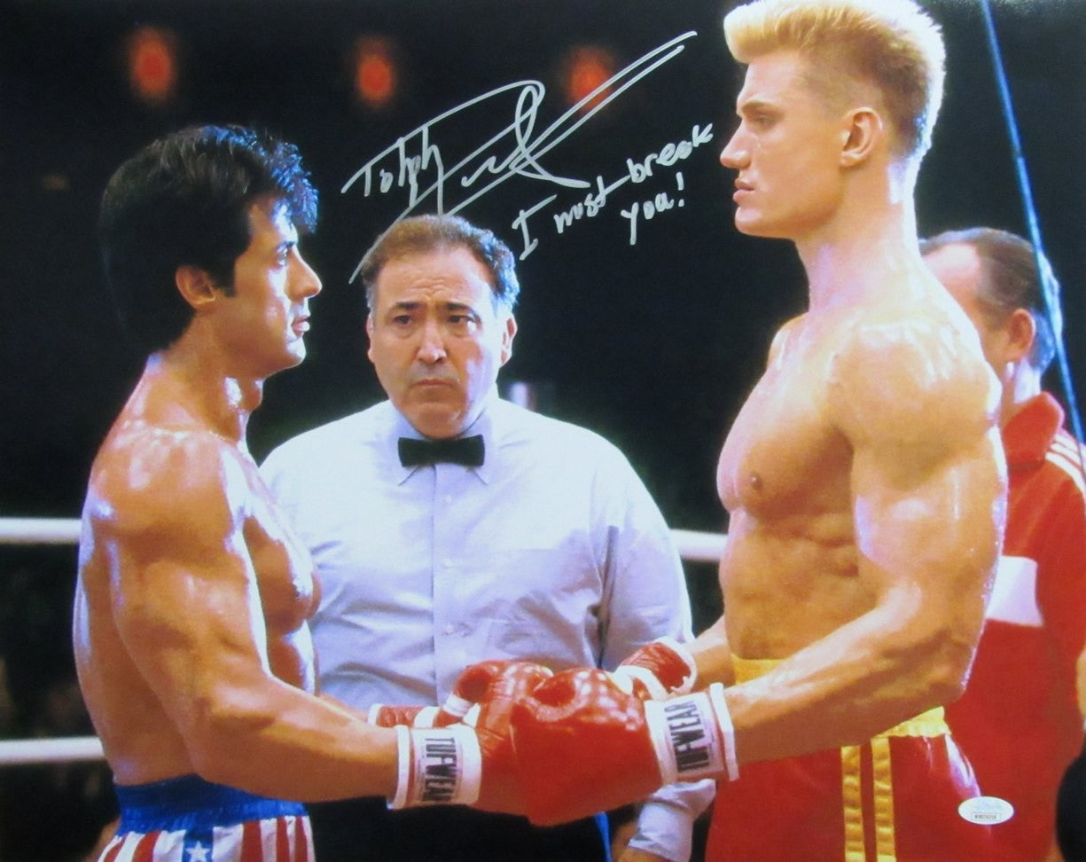 Dolph Lundgren Autographed/Inscribed 16x20 Photo "Balboa vs Drago" JSA 184771