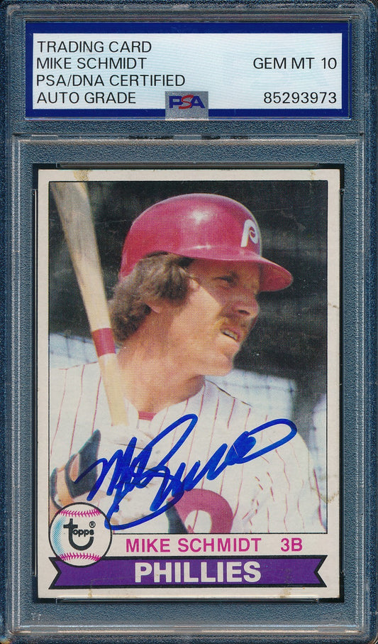 1979 Topps Mike Schmidt Phillies Card #610 Signed PSA/DNA GEM MINT 10 190428