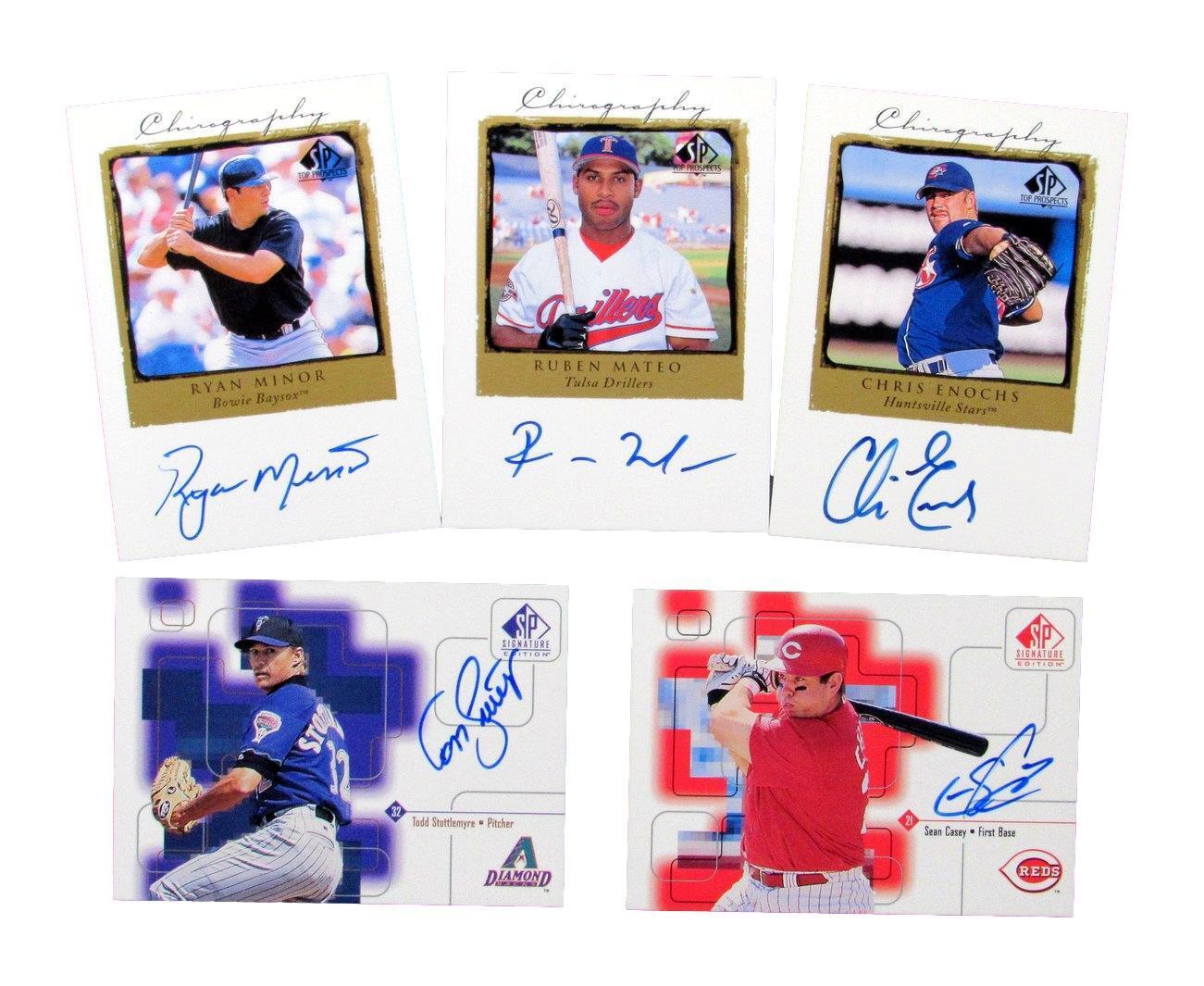 Lot of 5 Upper Deck SP Signed/Autographed Cards incl. Casey, Minor. Mateo