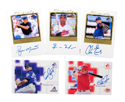 Lot of 5 Upper Deck SP Signed/Autographed Cards incl. Casey, Minor. Mateo