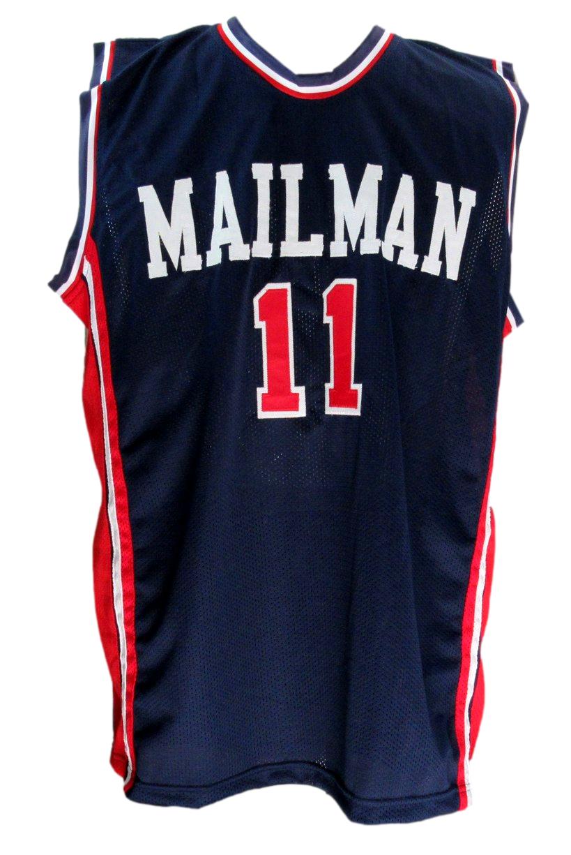 Karl Malone HOF Signed/Auto Navy Custom Basketball Jersey Dream Team JSA 190528