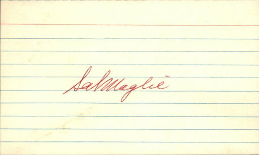 Sal Maglie Giants/Indians/Dodgers d.1992 Signed/Auto  3x5 Index Card 162721