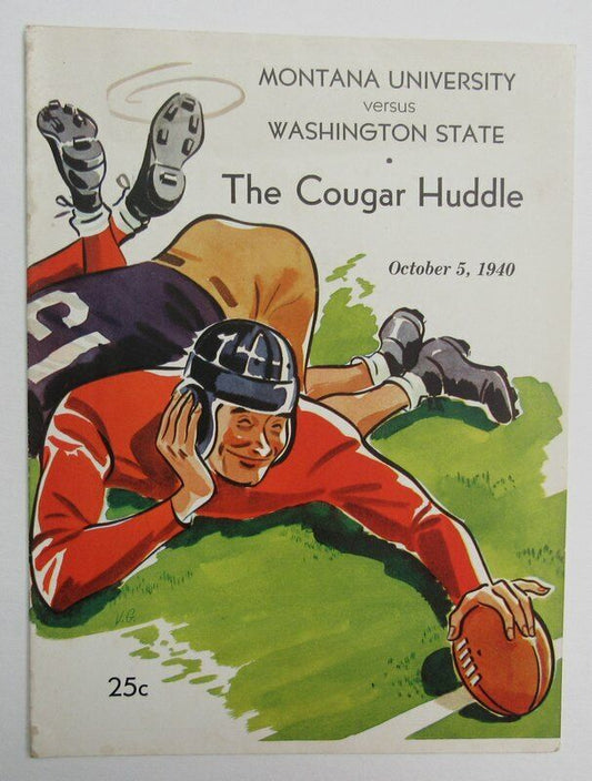 1940 Montana University vs. Washington State College Football Program 142900