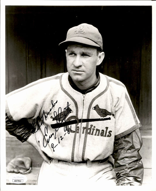 Enos Slaughter HOF Signed/Inscribed 8x10 Photo St. Louis Cardinals JSA 191125