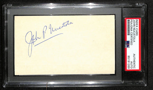 John Nucatola HOF Signed/Auto 3x5 Index Card NBA Referree PSA/DNA 188552