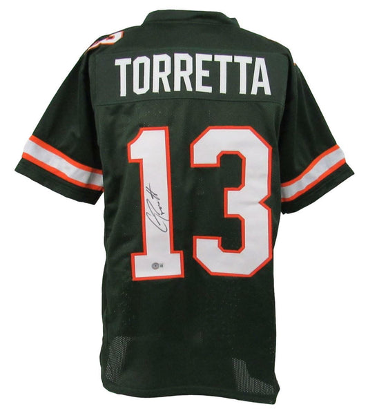 Gino Torretta Signed/Autographed Miami Hurricanes Custom Jersey Beckett 159717