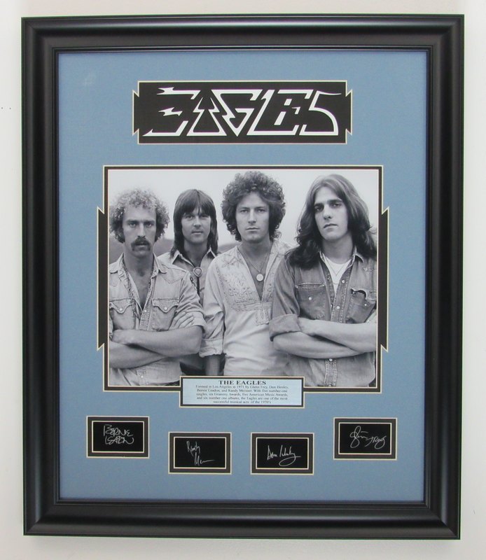 Eagles (The Band) Framed Tribute w/Laser Engraved Autographs