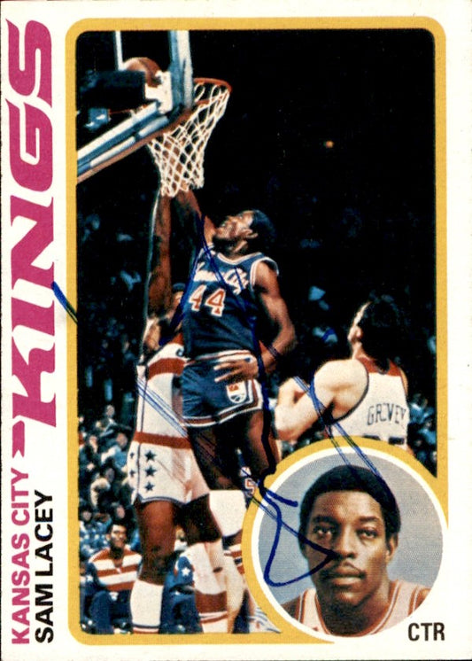 Sam Lacey Autographed 1978-79 TOPPS Basketball Card #99 Kings 182960