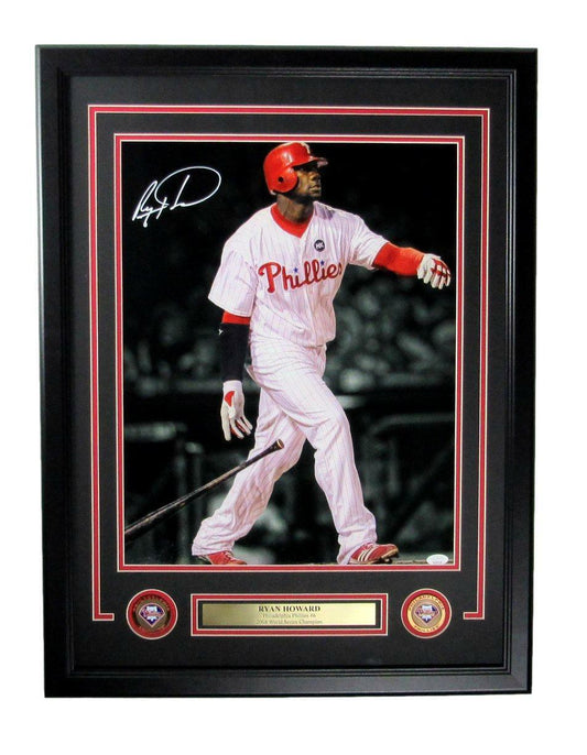 Ryan Howard Philadelphia Phillies Signed/Auto 16x20 Photo Framed JSA 165832