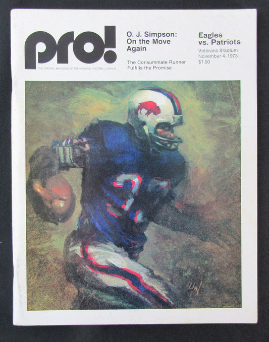 1973  Philadelphia Eagles vs. New England Patriots Program 11/04/73 172396