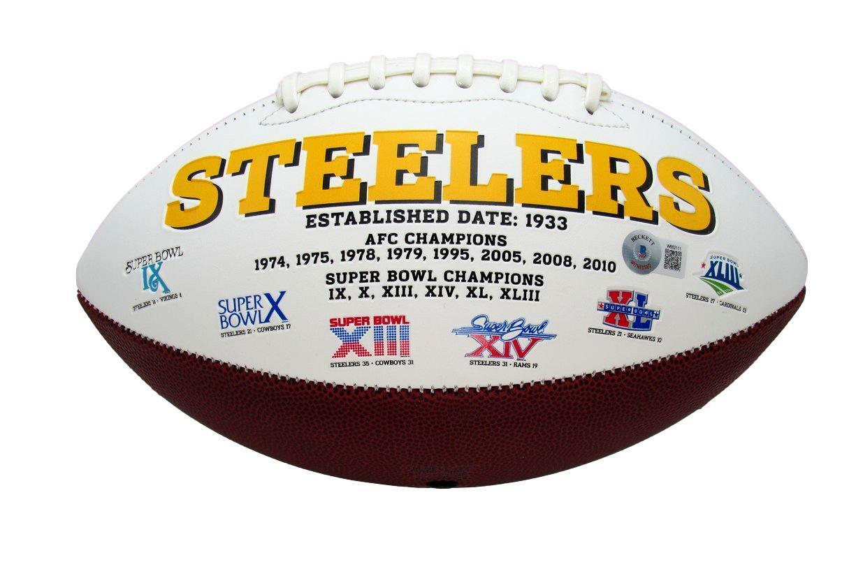 Hines Ward Autographed/Inscribed Steelers Logo Football Beckett 180991